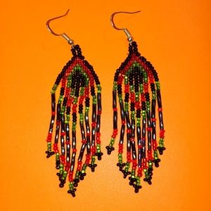 Handmade beaded earrings from Mexico